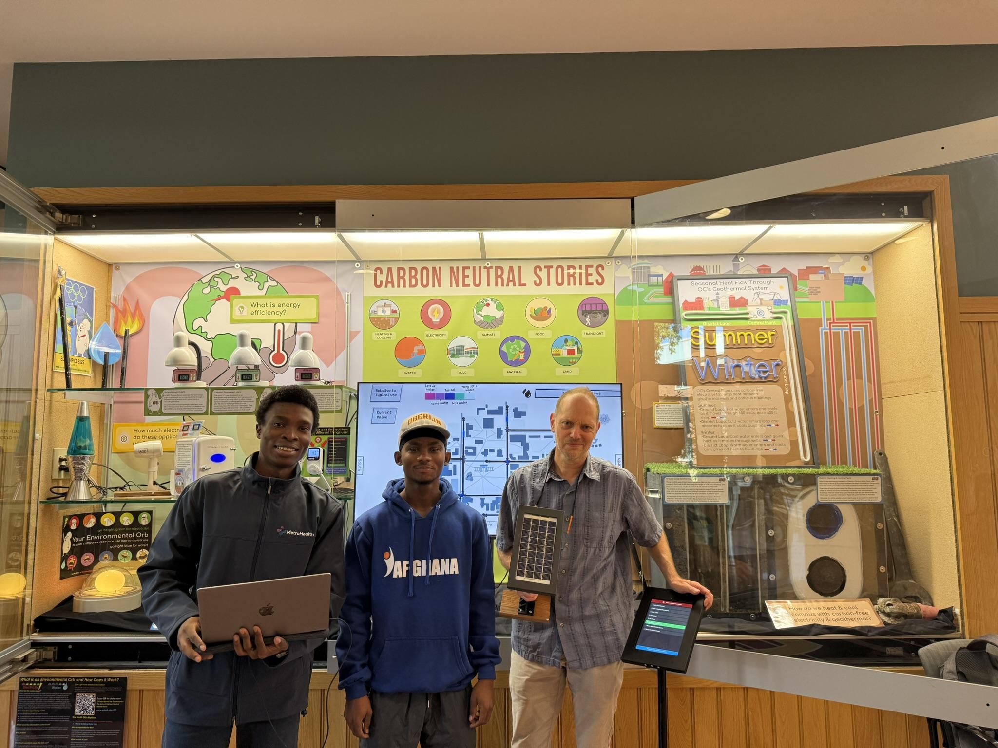 The Carbon Neutral Stories exhibit at Oberlin College's Science Center